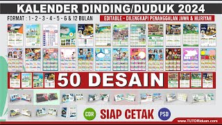 Kumpulan Kalender Dinding dan Duduk 2024 Editable Masehi Jawa Hijriah Siap CETAK CDR PSD Calendar [upl. by Claudell60]