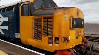 Locomotive Services BR Blue Class 37401 going through Eastleigh with Tones 2182024 [upl. by Ardnassela]