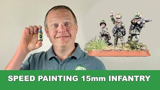 PAINTING 15mm INFANTRY with SPEED PAINTS Easiest Method For Flames of War and Team Yankee Troops [upl. by Nilyac]