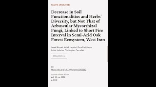 Decrease in Soil Functionalities and Herbs’ Diversity but Not That of Arbuscular Myc  RTCLTV [upl. by Wakefield]