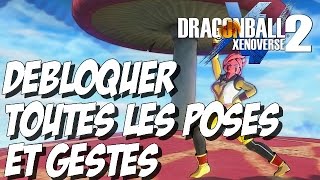 Dragon Ball Xenoverse 2  Débloquer toutes les poses et gestes à Coton City [upl. by Elspet]