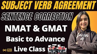 Sentence Correction  Subject Verb Agreement  NMAT GMAT Exam  Full Class [upl. by Adrea]