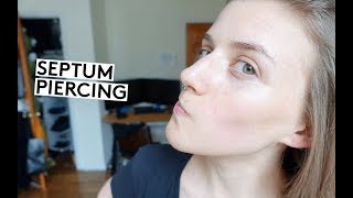 MY SEPTUM PIERCING EXPERIENCE  FEAR PAIN  HEALING [upl. by Eba]