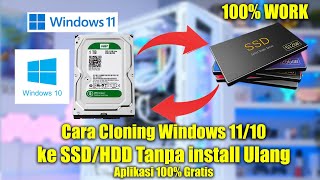 Cara Cloning Windows 1110 ke SSDHDD Tanpa install Ulang [upl. by Enylodnewg]