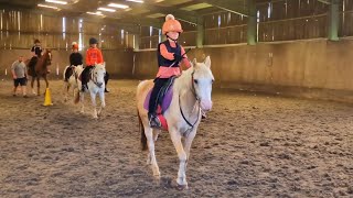 CHARLOTTE RIDES A PONY IN A SCHOOL ARENA HORSE RIDING 2024 EQUESTRIAN EQUINE [upl. by Okun]