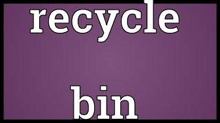 Recycle bin Meaning [upl. by Farrell]