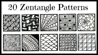 Easy 20 Zentangle Patterns for Beginners [upl. by French]