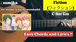 Tutorial guitar sumika  フィクション FictionEasy Chords and Lyric ost anime wotokoi [upl. by Eelrefinnej429]