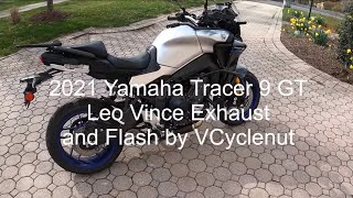 2021 Yamaha Tracer 9 GT Leo Vince exhaust and ECU tune [upl. by Aihsem780]