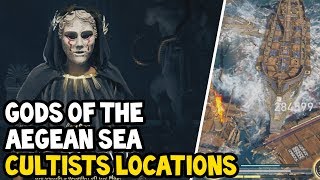 Assassins Creed Odyssey  ALL GODS OF THE AEGEAN SEA CULTISTS Location Walkthrough [upl. by Nerhtak]