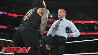 Mr McMahon decides Roman Reigns fate Raw December 14 2015 [upl. by Arther134]