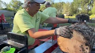 Splitting Red Oak on my Birthday firewood splitting WolfeRidgeSplitters [upl. by Iline606]