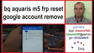 bq aquaris m5 frp reset google account remove [upl. by Eelarac]