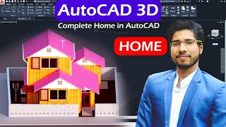 AutoCAD 3D for Beginners Complete House Tutorial  Home with Roof  With Rendering [upl. by Atwahs]