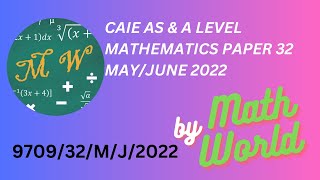 Solved CAIE A Level Math Paper 32 MayJune 2022 970932MJ2022 [upl. by Amadeo280]