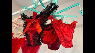 Wash and Dry  Hanging Underwear Clip Rack 14  Lingerie Underwear Collection  PRETTY HOT RED [upl. by Currier994]