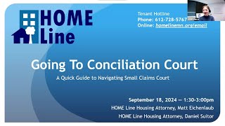 91824 TenantLandlord Webinar — Going to Conciliation Court [upl. by Yokum941]