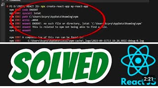 Npx createreactapp not working error in Terminal React JS SOLVED  solution viral [upl. by Azzil]