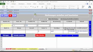 Rechnungen Rechnungsprogramm auf Basis einer Excel 2010 Dateiavi [upl. by Ettegirb]