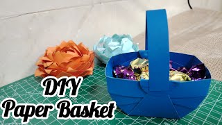 DIY Paper Basket  How to make easy paper basket for kids [upl. by Aneeram]