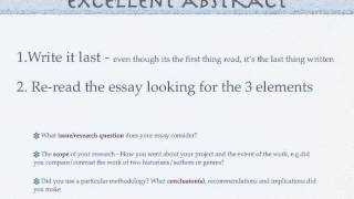 How to write an excellent Extended Essay Abstract [upl. by Monda]