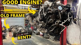 REBUILDING A 2021 SILVERADO DURAMAX ENGINE REMOVAL Part 9 [upl. by Anead]