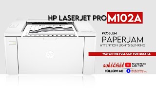 Hp Laserjet Pro M102a  PAPER JAM  ATTENTION LIGHTS BLINKING [upl. by Janeczka]