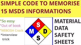 How to learn 15 MSDS informations immediately using trickNebosh Interview tipHSE must know⛑️☑️ [upl. by Laohcin40]