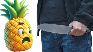 How To Cut Pineapple Into Perfect Chunks Quickly and Easily [upl. by Eciral751]