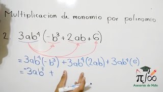 Multiplicación de monomio por polinomio  Ejemplo 2 [upl. by Walliw]