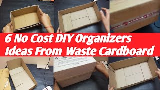 6 No Cost Organizer IdeasOrganizer IdeasBest Out Of WasteCardboard Box OrganizerDIY Organizer [upl. by Yemrej]