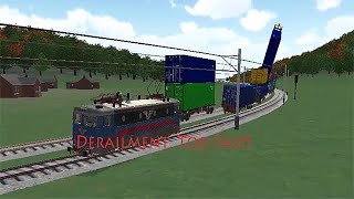 Train Sim Using ASEA SJ Rc4 Colorful Double Stack In Japan Got Derailment [upl. by Anem]