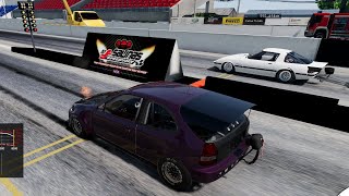 BeamNG Online  Drag Strip Racing  2022HP Turbo Civic 2344HP Monte Carlo All Motor Civics [upl. by Enileuqaj85]