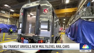 NJ Transit unveils Americas firstoftheirkind doubledecker trains  NBC New York [upl. by Melanie]