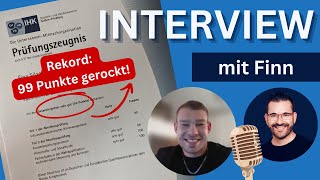 99 Punkte in der IHKPrüfung  Rekord Interview mit Finn  GripsCoachTV [upl. by Noyk]