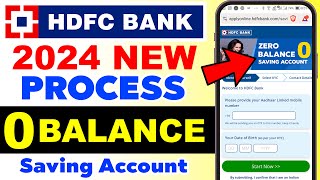 HDFC Bank Zero Balance Account Opening Online  2024  How to open Zero HDFC Saving Account Online [upl. by Akkimat]