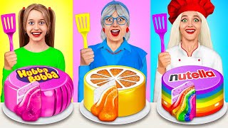 Me vs Grandma Cooking Challenge  Cake Decorating Delicious Recipes by MEGA GAME [upl. by Ssidnac]