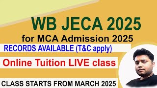 WB JECA EXAM 2025  MCA ENTRANCE EXAMINATION [upl. by Ameh]