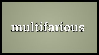 Multifarious Meaning [upl. by Esdras]