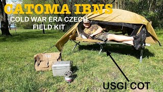 MILITARY SURPLUS CATOMA IBNS OVERNIGHT on a USGI cot Cold War Era CZECHOSLOVAKIA Field Mess kit [upl. by Hollerman29]