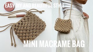 Easy DIY  How to make a Macrame Bag  Macrame Bag Tutorial  Mała Torebka  Jak zrobić torebkę [upl. by Catt]