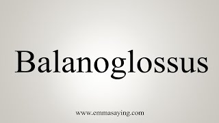 How To Say Balanoglossus [upl. by Acinoev]