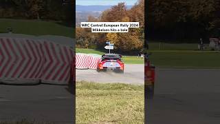 WRC Central European Rally 2024 Mikkelsen hits a bale rally wrc rallye [upl. by Kapor]