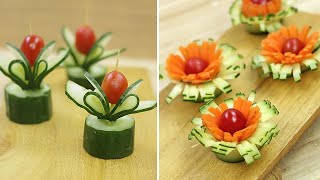 Cucumber decoration ideas  Garnish Food Ideas [upl. by Annoyi711]