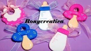 Hermosos distintivos para Baby Shower  Baby shower souvenir DIY  Ronycreativa [upl. by Esilahc858]