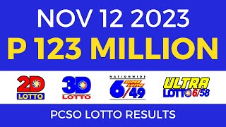 Lotto Result November 12 2023 9pm PCSO [upl. by Josi77]