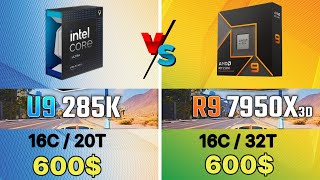 Intel ultra 9 285K VS İ9 14900K VS R9 9950X VS R7 7800X3D VS R9 7950X INTEL 285K GAMİNG Test leaks [upl. by Vivienne251]