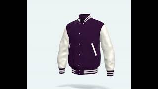 Varsity Jacket with Purple Wool Body amp Bright White Leather Sleeves Letterman Jacket [upl. by Klarika]