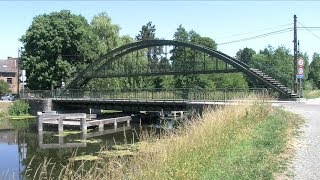 Le pont tournant et sa passerelle piétonne Arquennes [upl. by Lamphere]