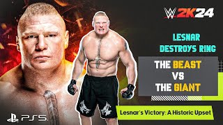 The Beast vs The Giant Lesnar Destroys Ring A Historic Upset WWE 2K24 [upl. by Akirdnahs808]